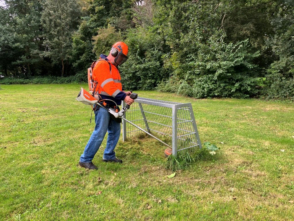 Onderhoud groen met een elektrische grasmaaier