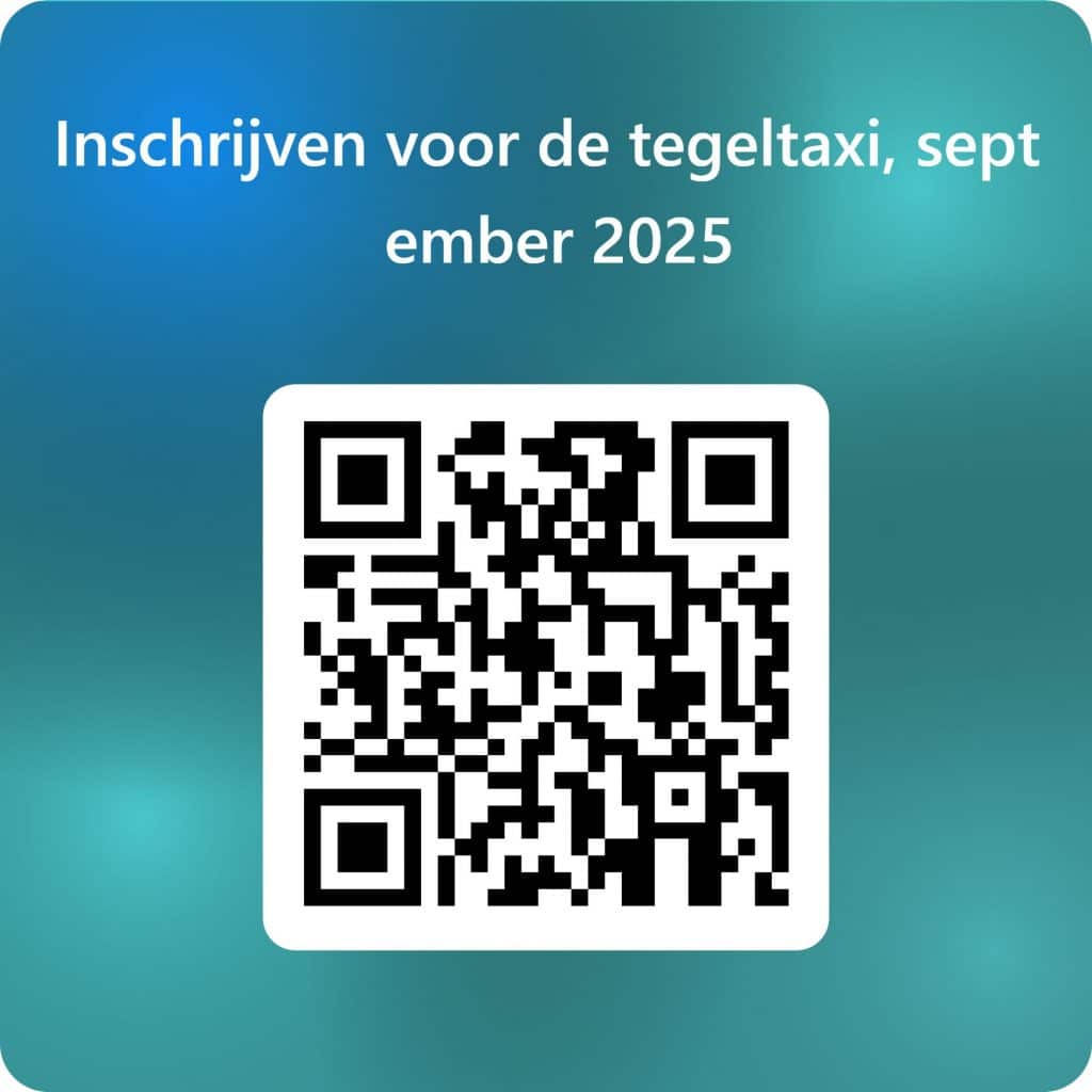 QR-code voor inschrijven gratis tegeltaxi in september 2025